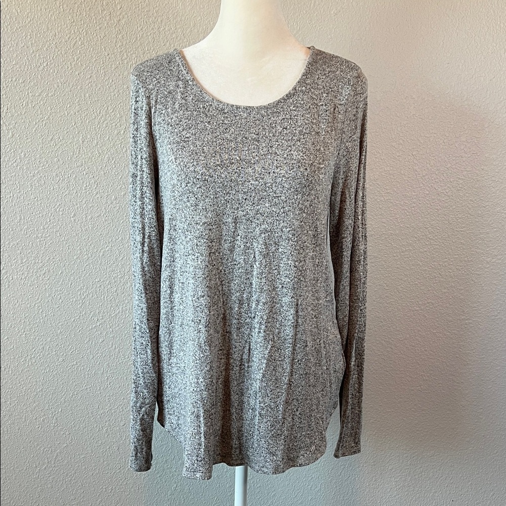 Old Navy Slim Softspun Scoopneck Long Sleeve TShirt Gray Size Medium